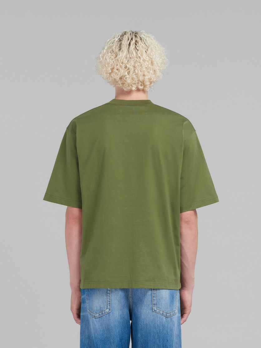 Green organic cotton T-shirt with logo - T-shirts - Image 3