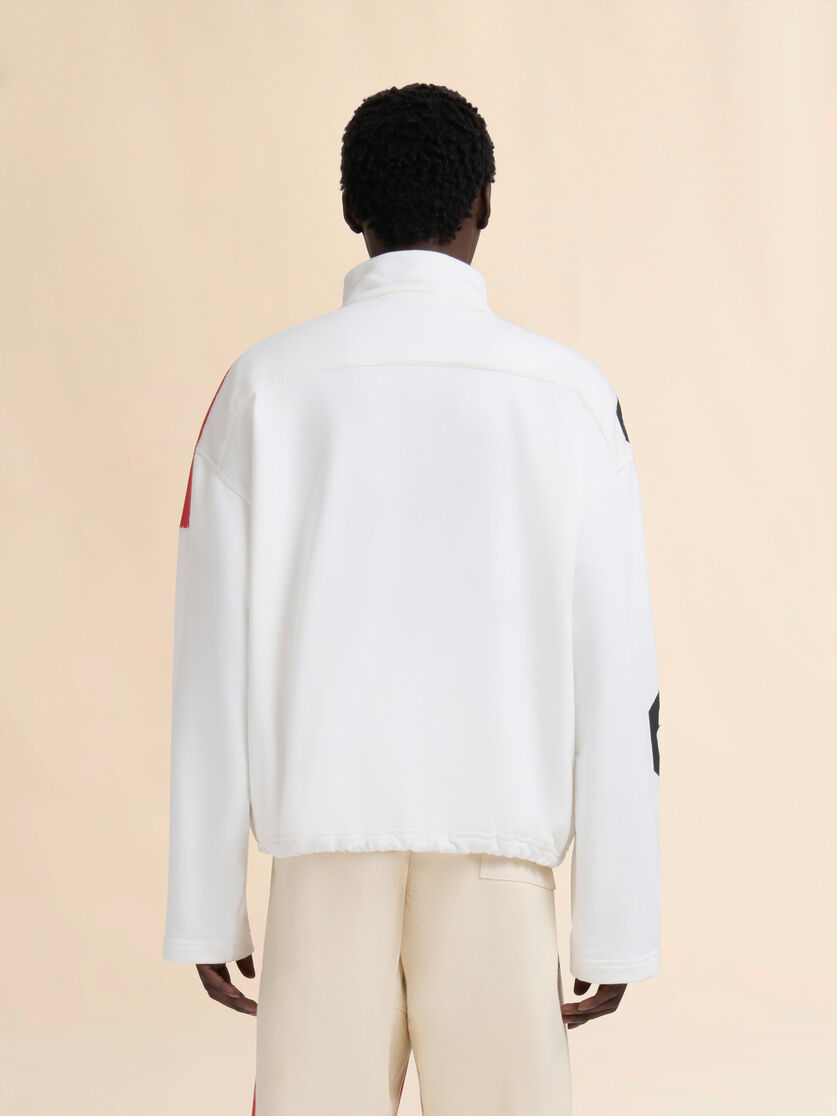 White cotton high-neck sweatshirt - Sweaters - Image 3