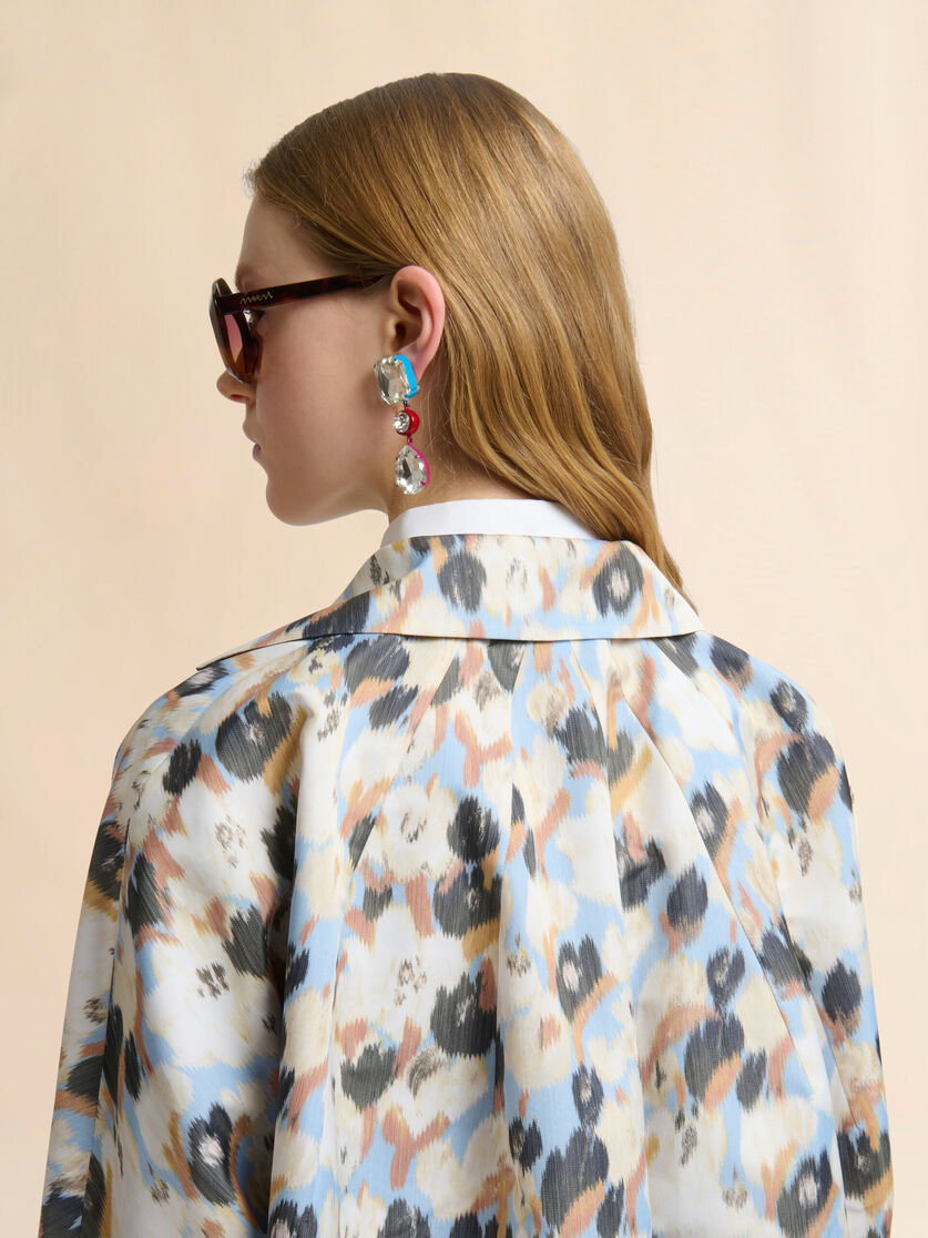 Blue duchesse reversible coat with contrast prints, Image 5