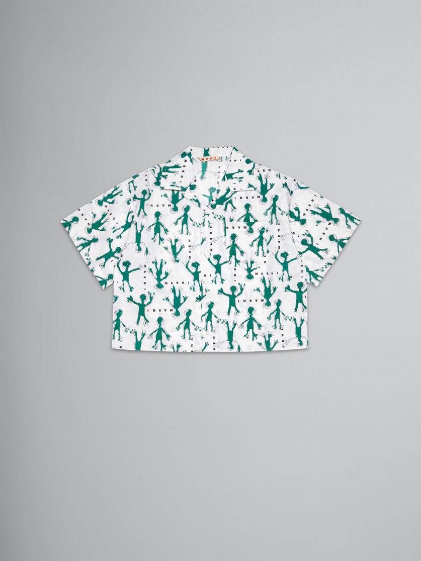 White poplin shirt with Frog print | Marni