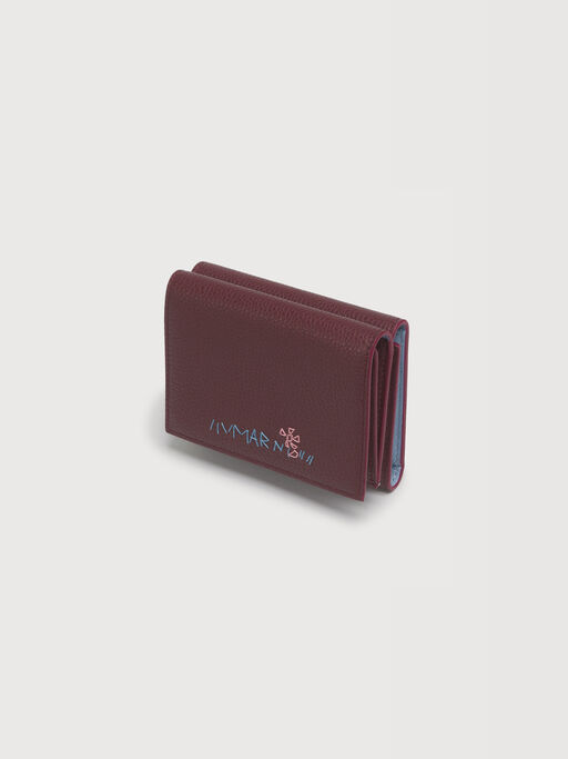 Burgundy leather trifold wallet with Marni Mending - Wallets