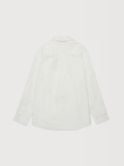 Off-white cotton shirt with embroidered Marni logo - Shirts