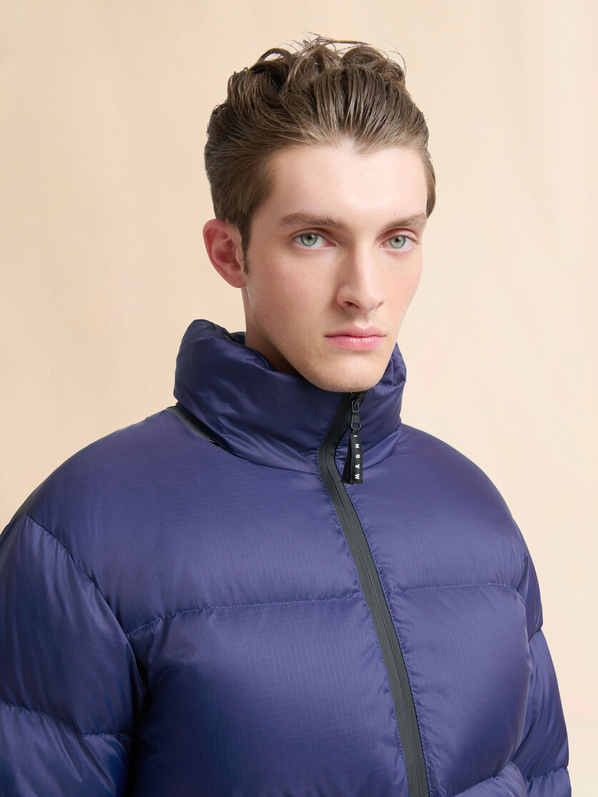 Dark blue ripstop nylon down jacket - Winter jackets - Image 4