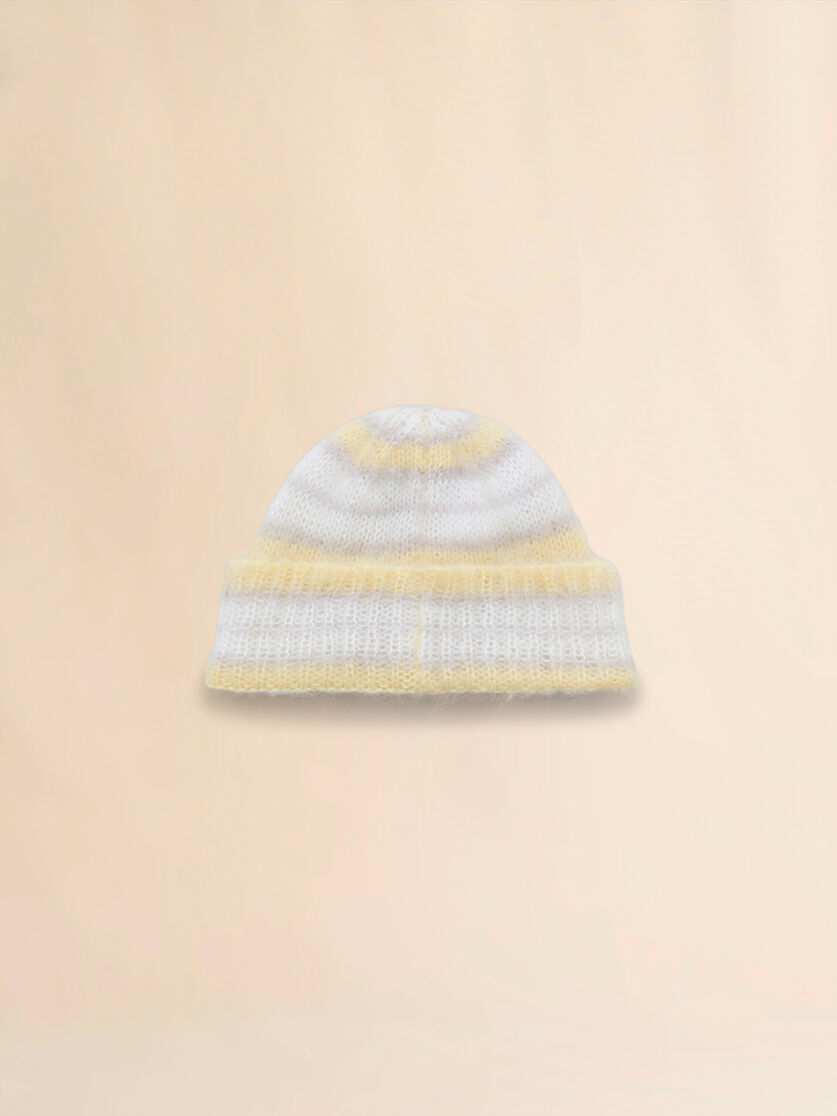 Gorro de mohair cepillado gris a rayas - Sombrero - Image 3