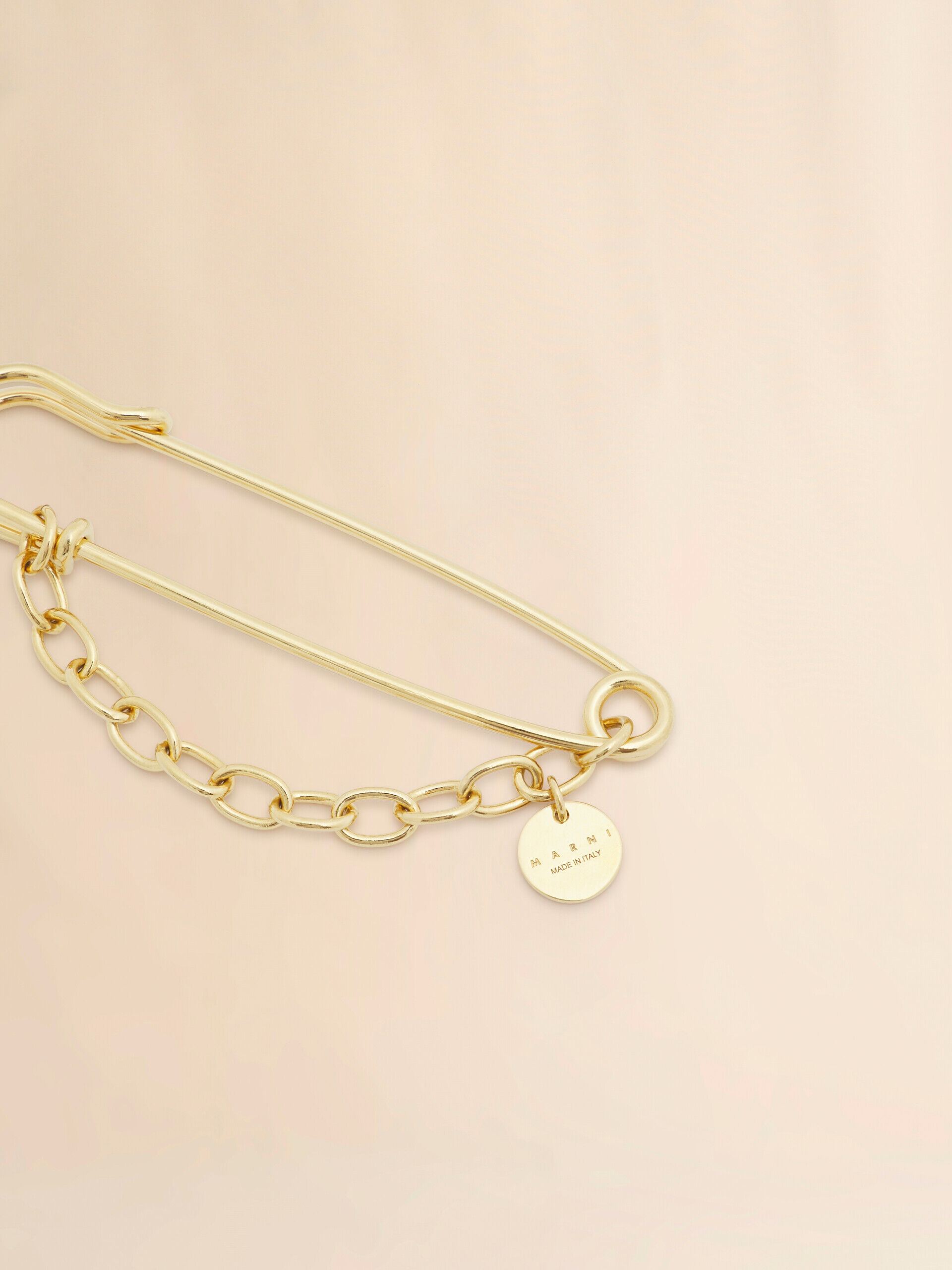 ゴールドトーン安全ピンブローチ | Marni