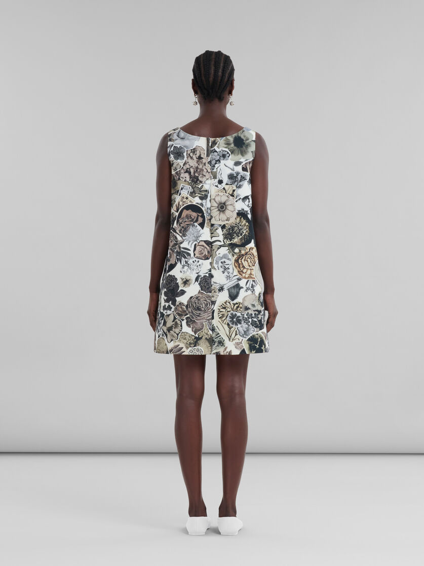 Schwarz-weißes A-Linien-Kleid aus Cady mit Nocturnal-Print - Kleider - Image 3
