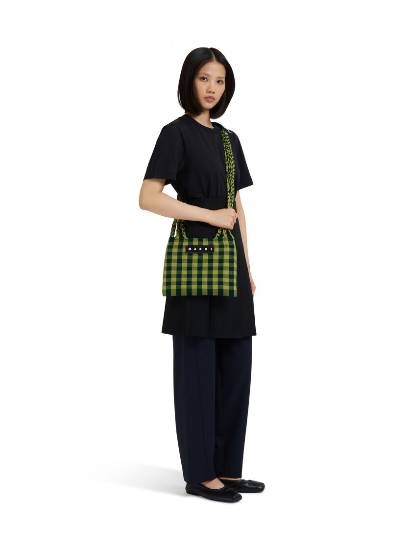 ホワイト MARNI MARKET CROSS CHECKERBORAD HAMMOCK BAG - ショッピングバッグ - Image 2
