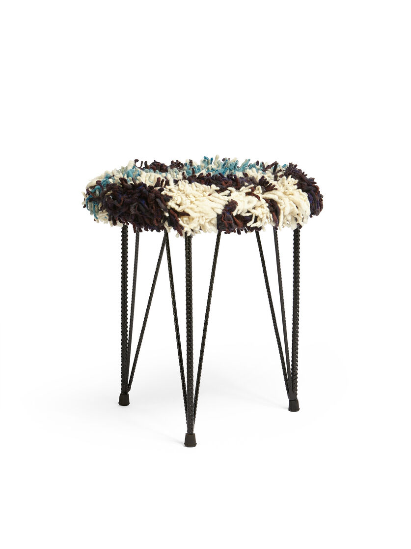 MARNI MARKET stool in iron multicolor grey wool - Furniture - Image 2