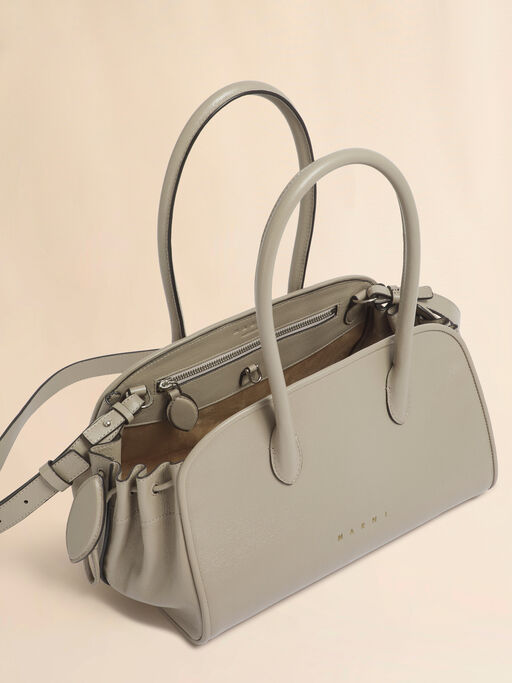 Taupe leather Tulipea EW tote bag - Handbags