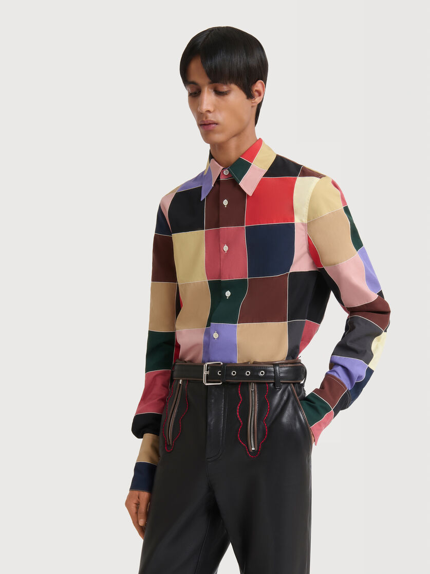 Multicolour patchwork poplin shirt, Image 3