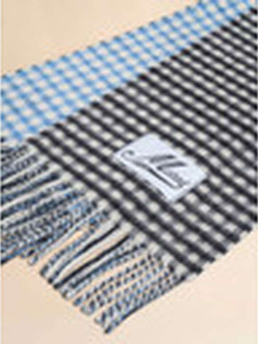 Schwarz-weiß karierter Schal aus Wolle und Mohair - Schals - Image 3