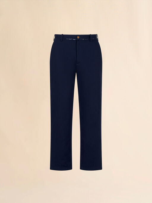 Pantalón de gabardina orgánica azul - Pantalones