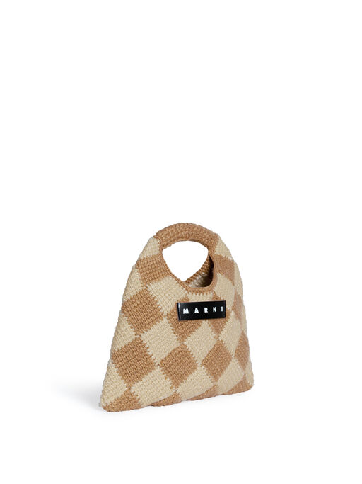 キャメル テックウール Marni Market Diamond ミニバッグ - ショッピングバッグ