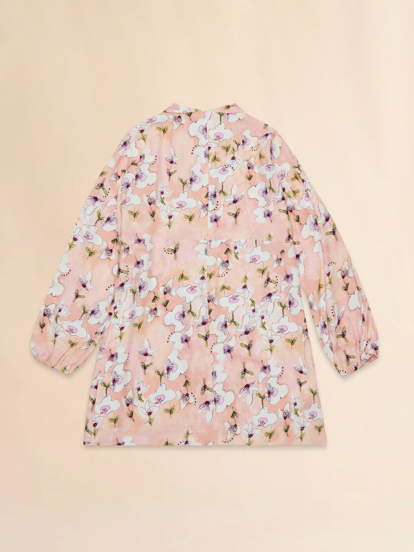 Pink viscose dress with Ninfee print - Dresses - Image 2