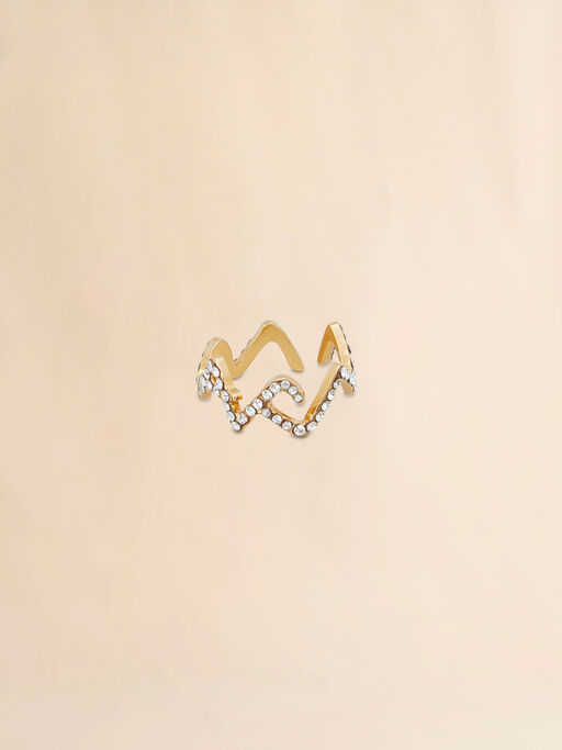 Gold Marni Symbol ring with rhinestones - Rings