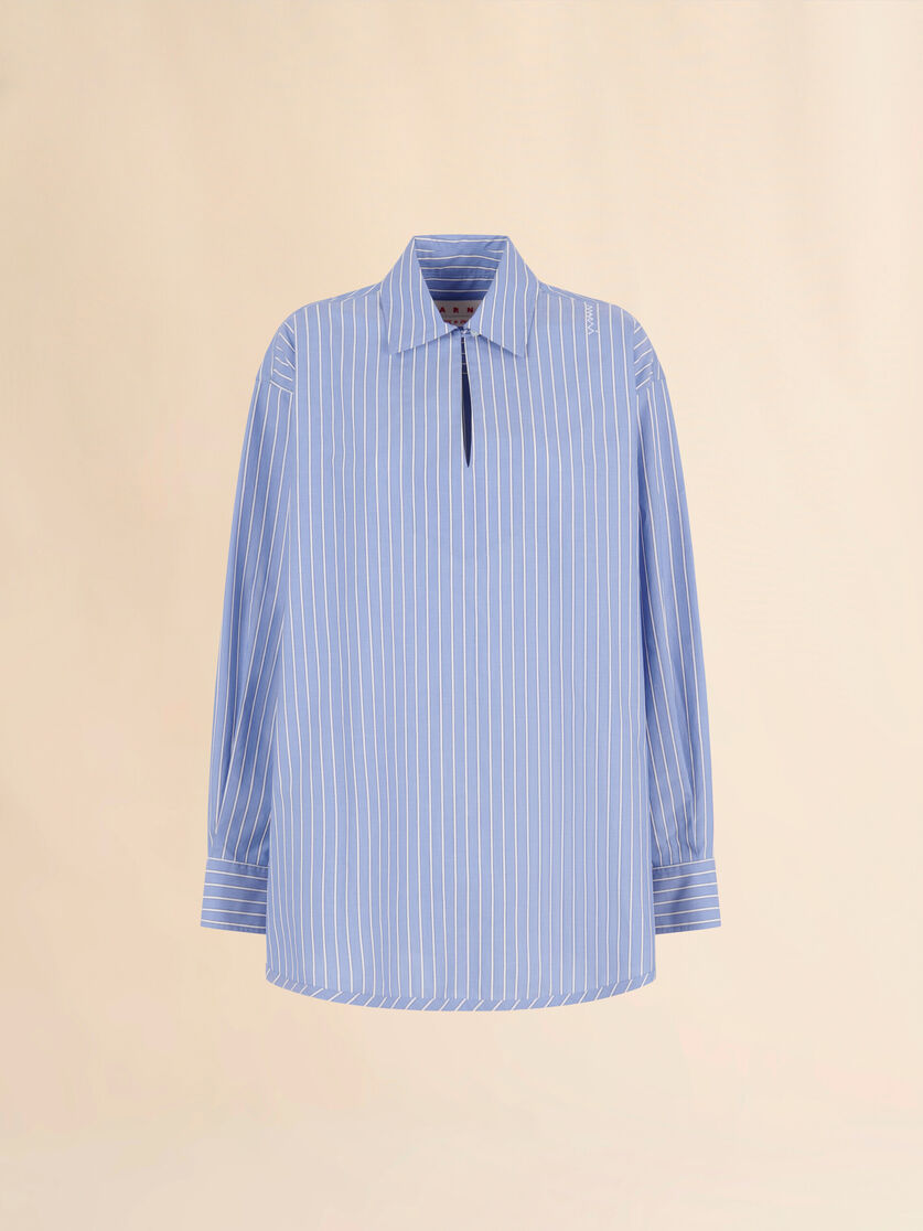 Striped cotton poplin shirt - Shirts - Image 1