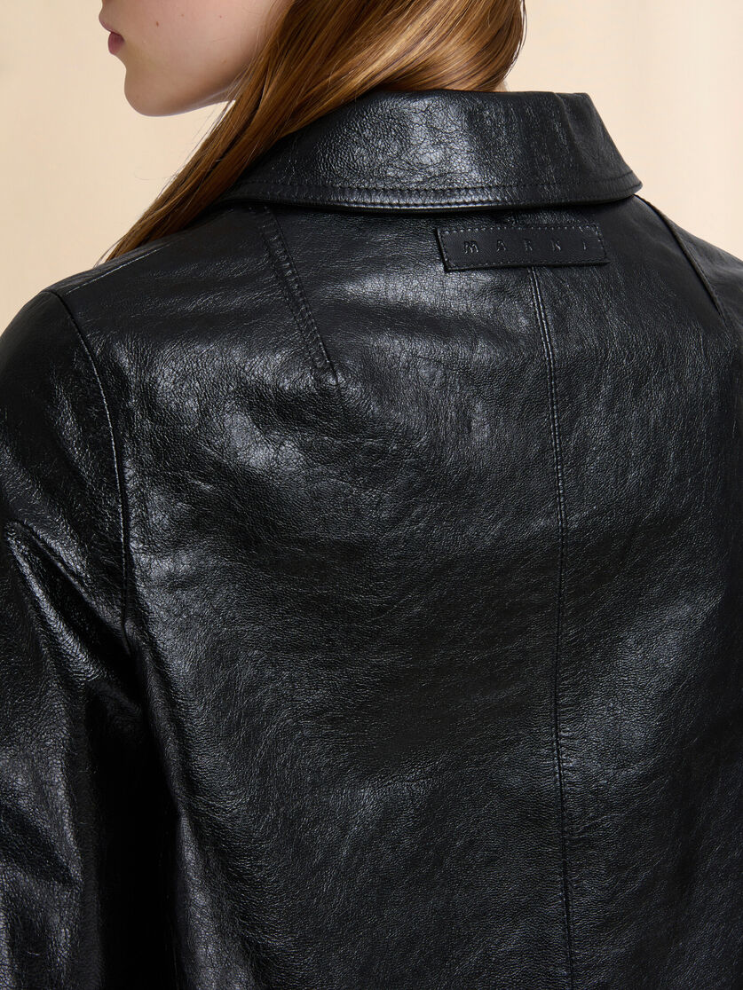 Black shiny leather jacket - Jackets - Image 5