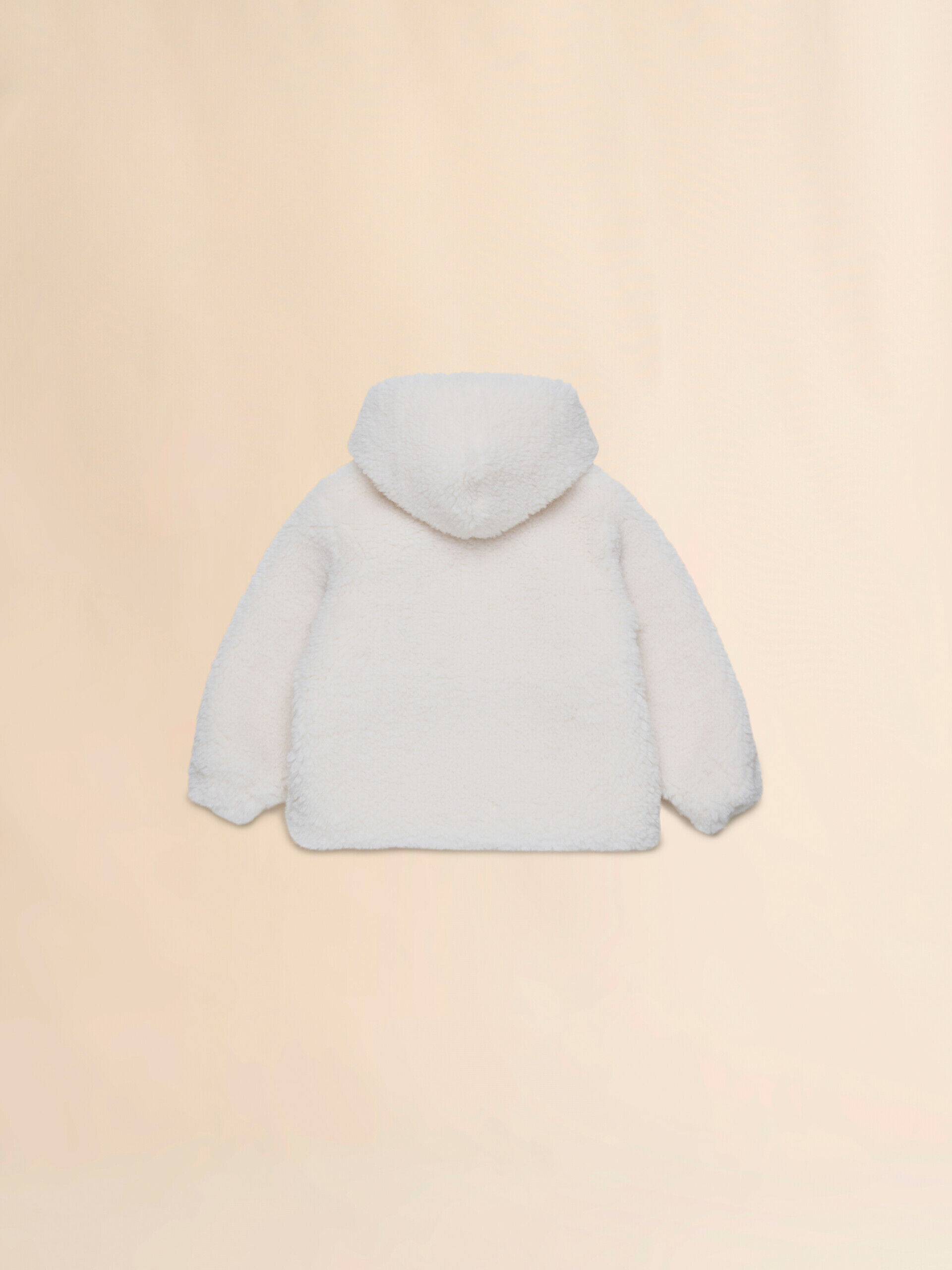 Off-white faux fur jacket with embroidered logo | Marni