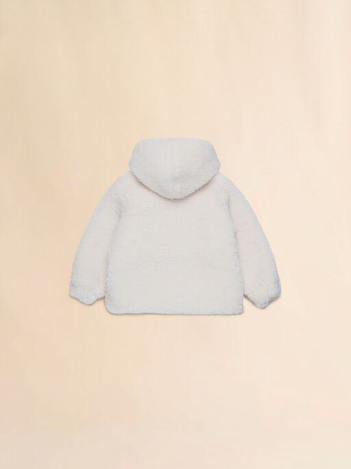 Off-white faux fur jacket with embroidered logo - Jackets