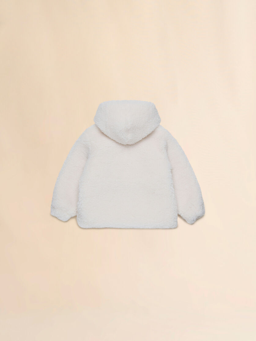 Off-white faux fur jacket with embroidered logo - Jackets - Image 2