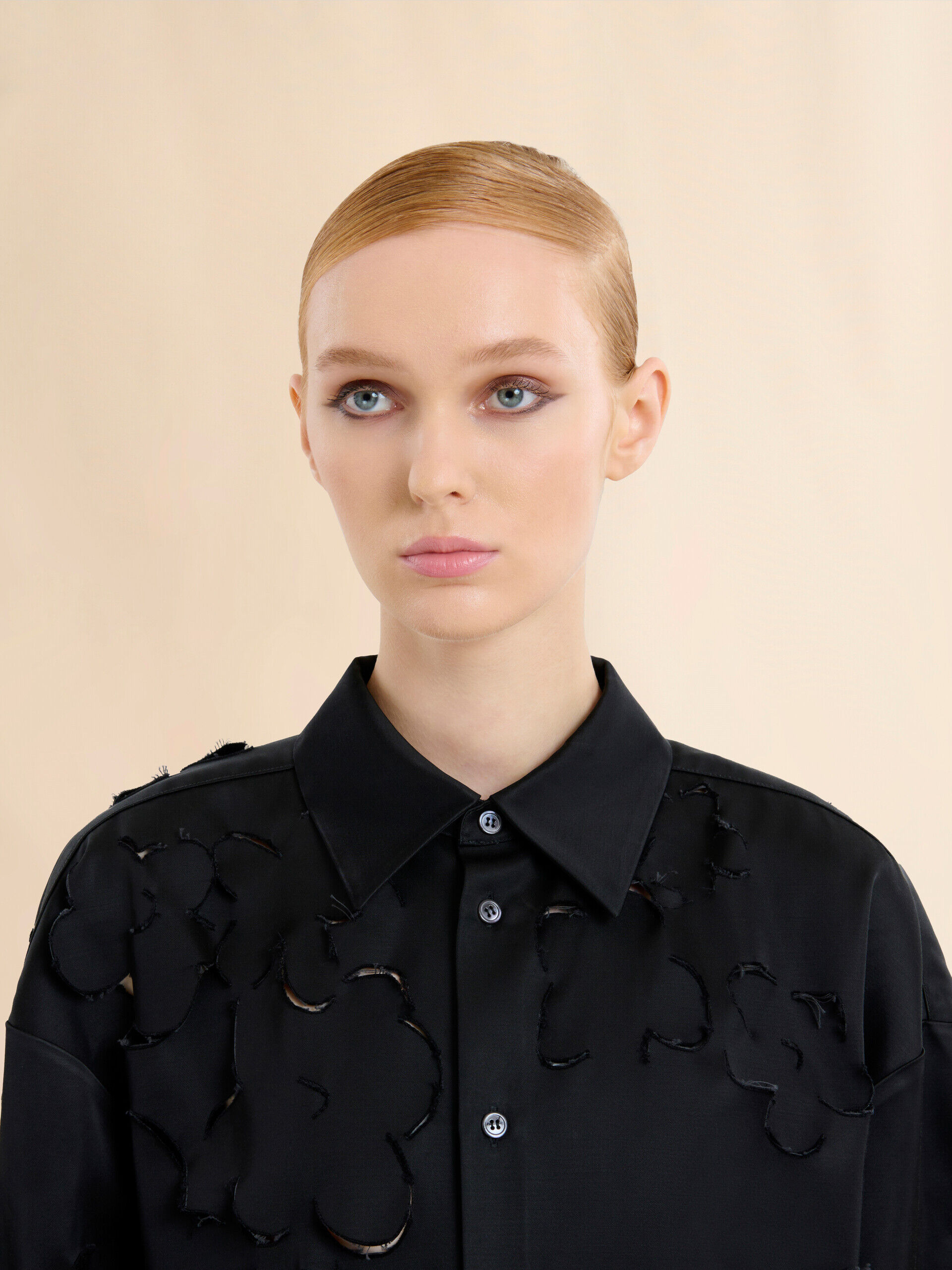 MARNI マルニ ダッチェスサテン ミニドレス White bonded poplin mini dress with Luna print | Marni
