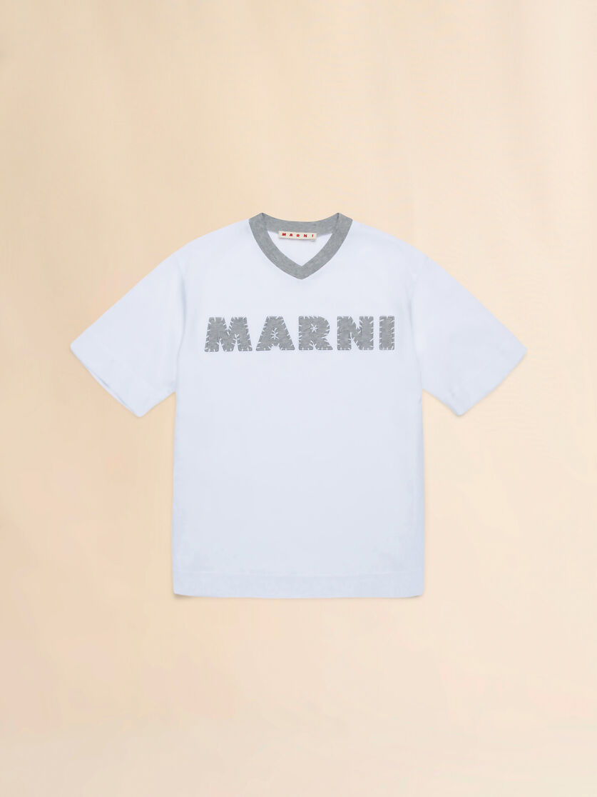 ホワイト ロゴ入りTシャツ - Tシャツ - Image 1