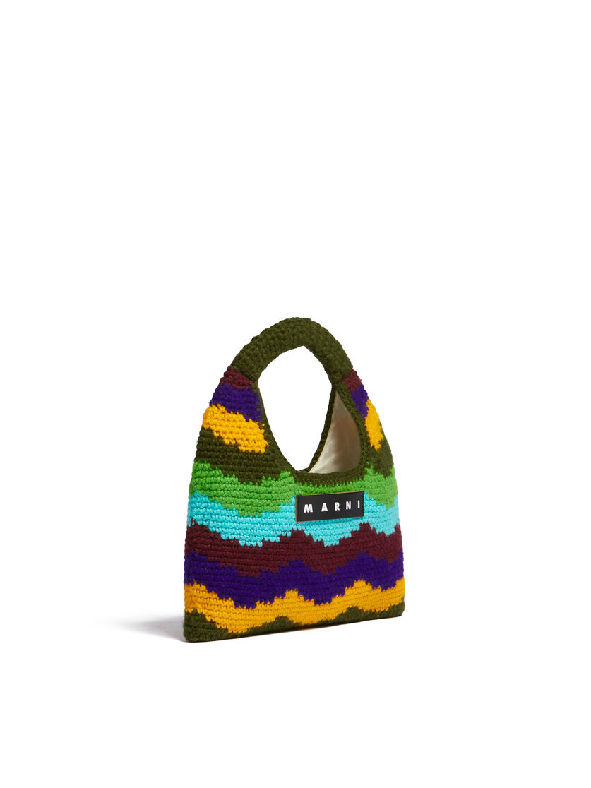 Mini green multicoloured MARNI MARKET WAVES tech wool bag - Shopping Bags - Image 2