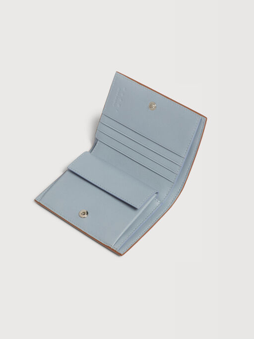 ブラウン レザー製 二つ折りウォレット、Marni Mending刺繍入り - 財布