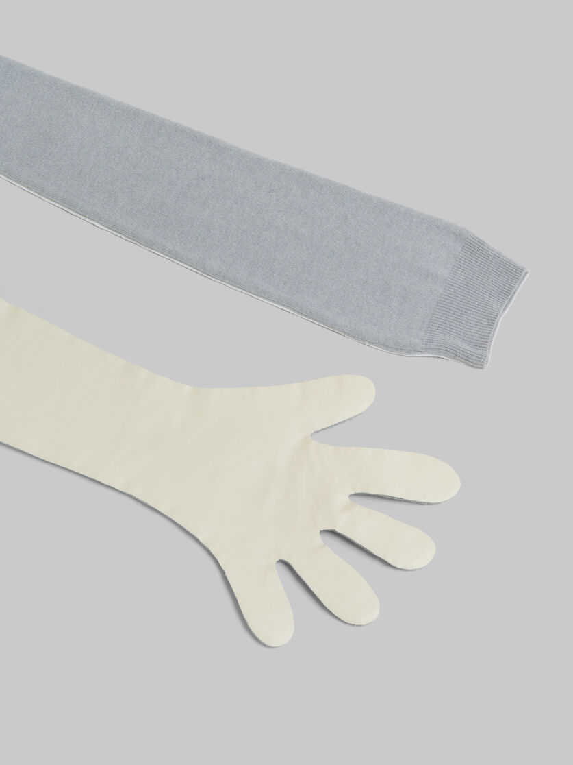 グレー ホワイト ウールとカシミア製 ロンググローブ | Marni