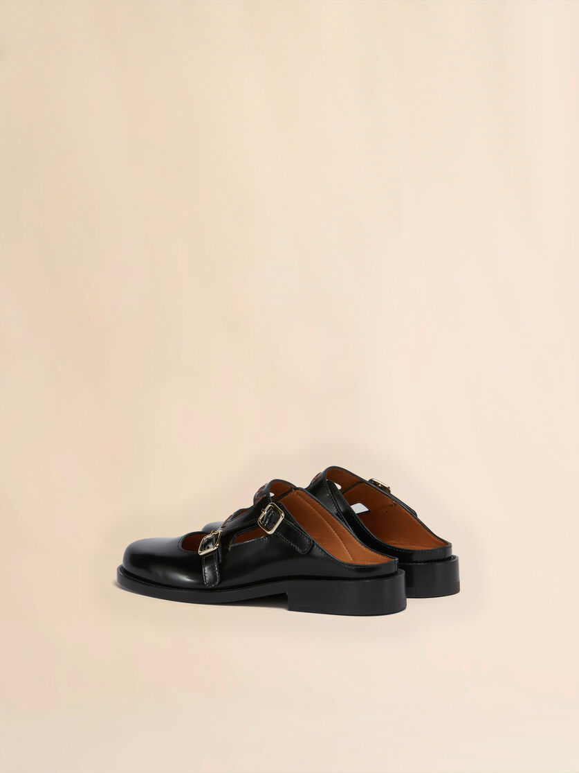 Black leather Bambi 3.0 loafer with double buckle - Sandals - Image 3