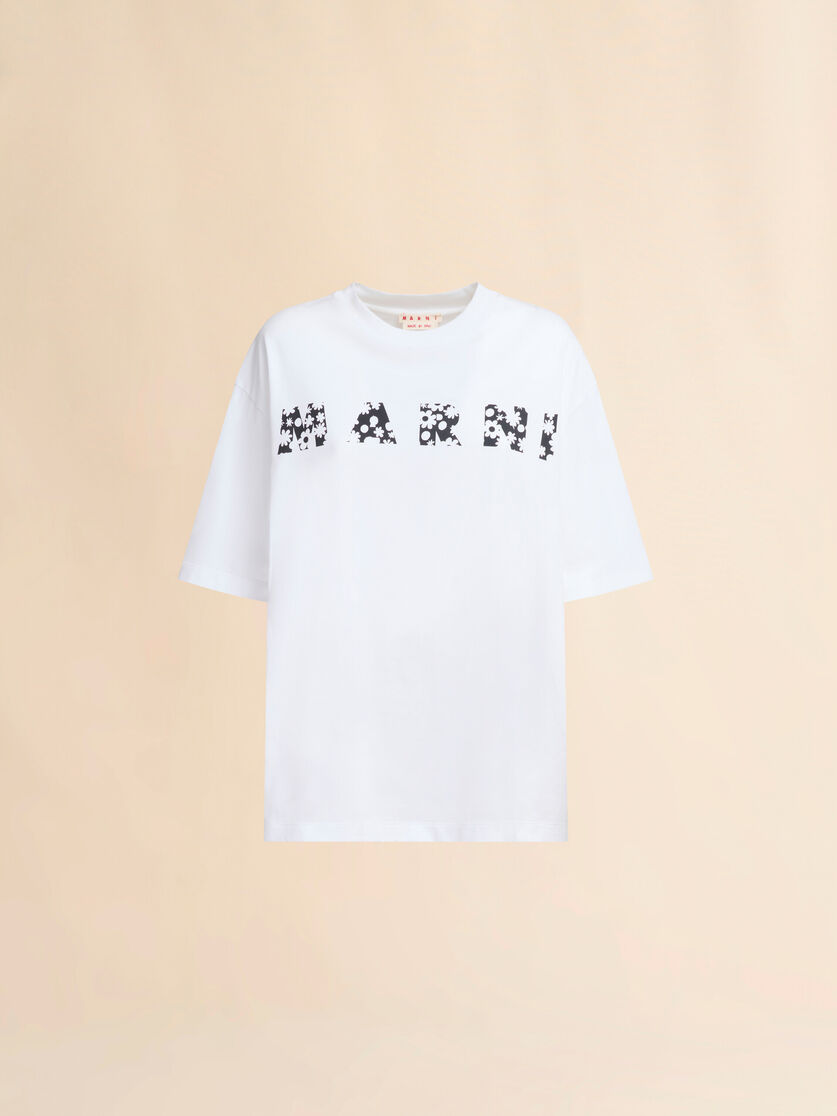 T-shirt with indigo Pop Fields Marni logo - T-shirts - Image 1