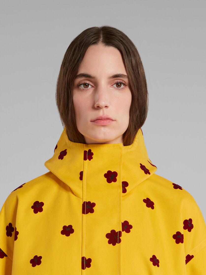 Yellow parka with Draft Flower print - Jackets - Image 4