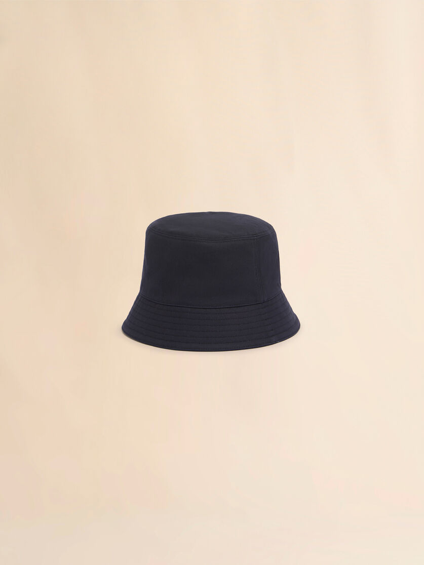 Deep blue organic gabardine bucket hat with Trunkaroo patch - Hats - Image 3