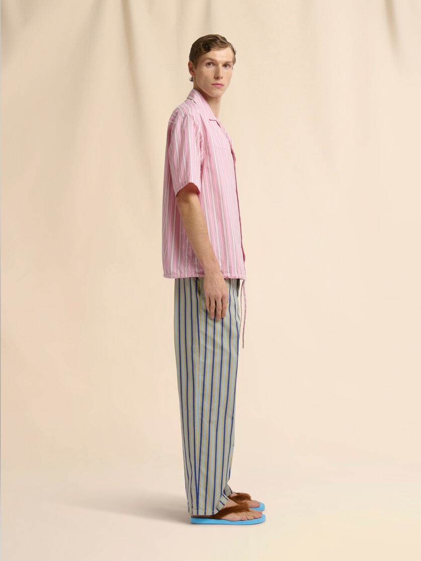 Pink striped poplin shirt with drawstring hem, Image 5