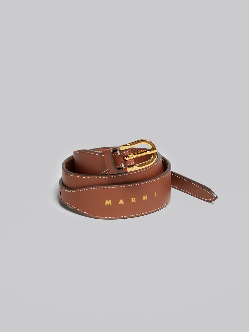 Brown leather belt - Belts - Image 3