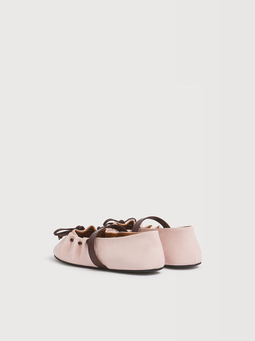 Soft Ballerina Mary Jane aus rosa und braunem Leder - Ballerinas