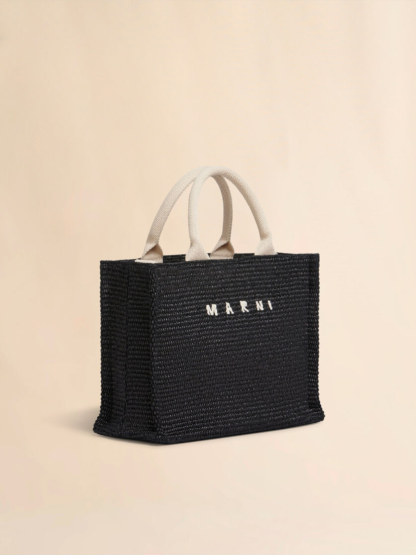 Pink raffia-effect Small Tote Bag - Shopping Bags - Image 6