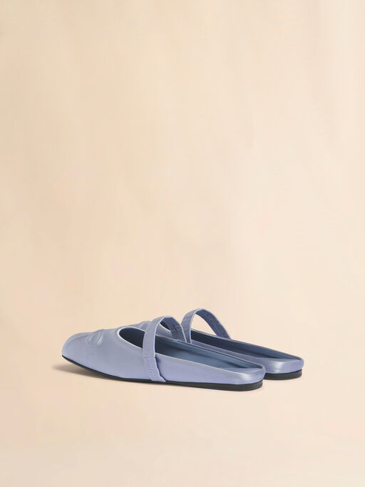 Light grey satin Little Bow sabot ballet flat - Ballet Shoes