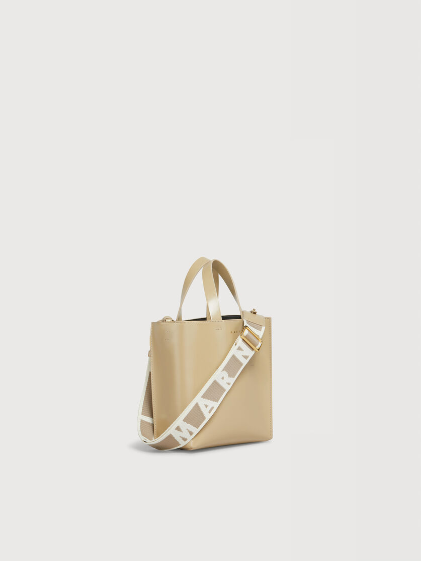 Sac Museo Mini en cuir beige, Image 5