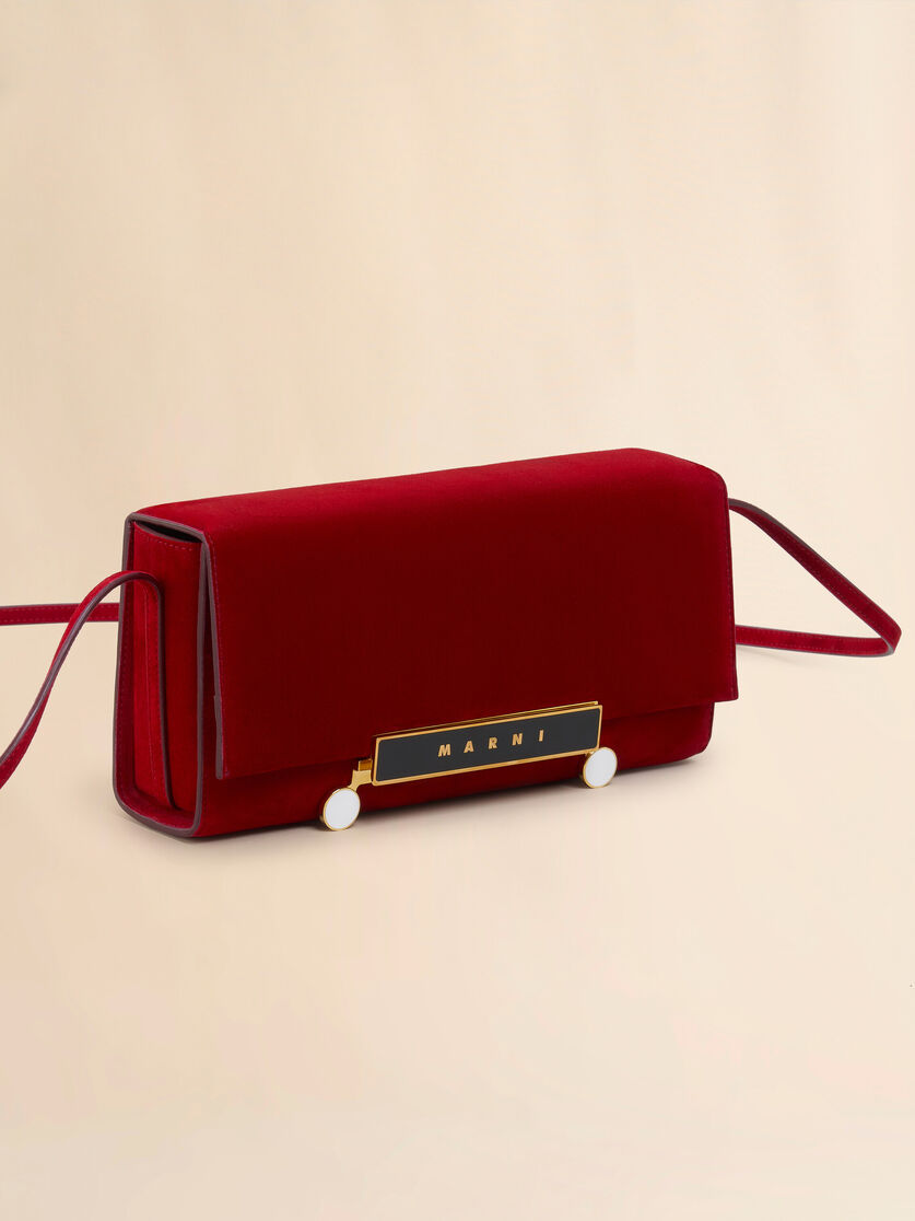 Clutch VHS in suede rosso - Borse a spalla - Image 5