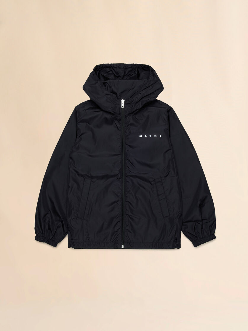 Giacca in nylon nero con stampa Marni, Image 1