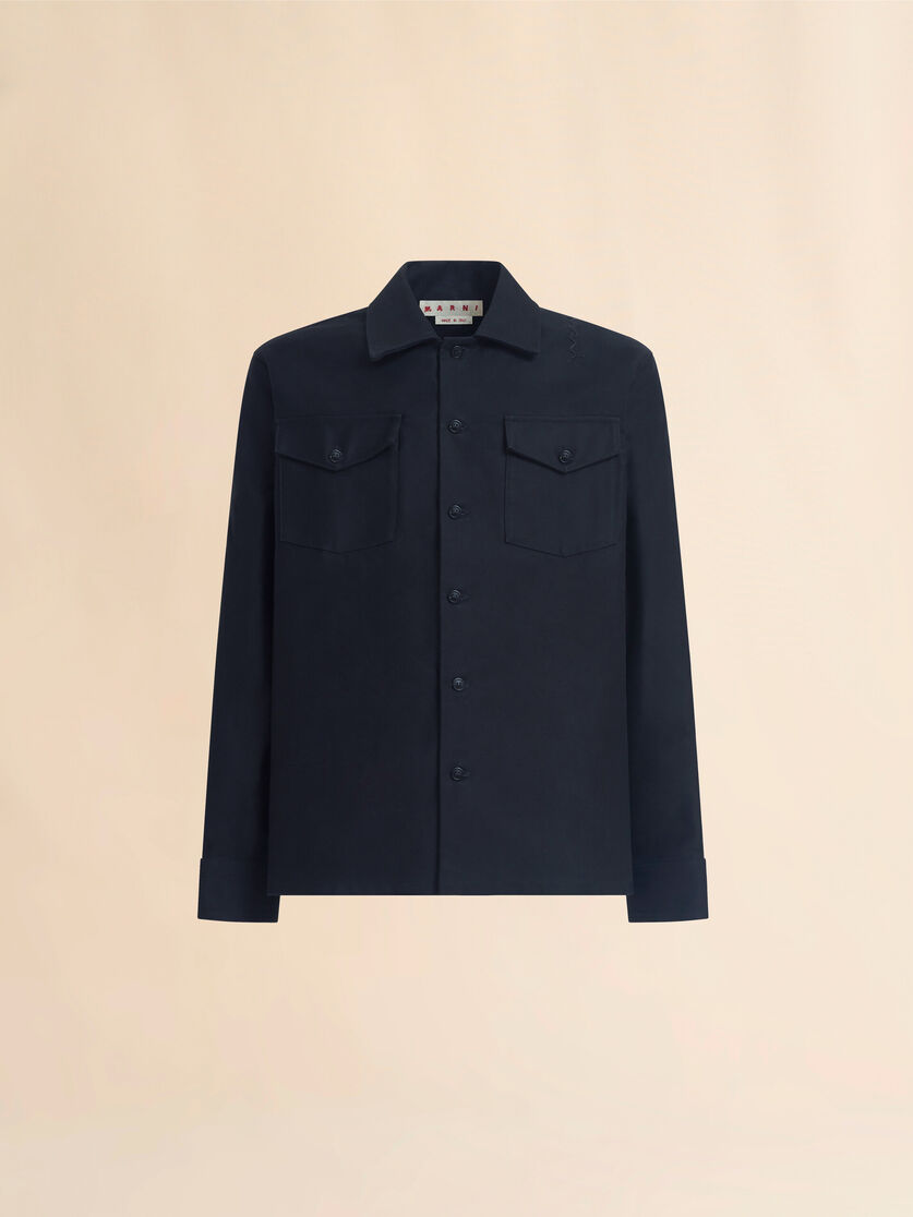 Brown organic cotton satin shirt - Shirts - Image 1