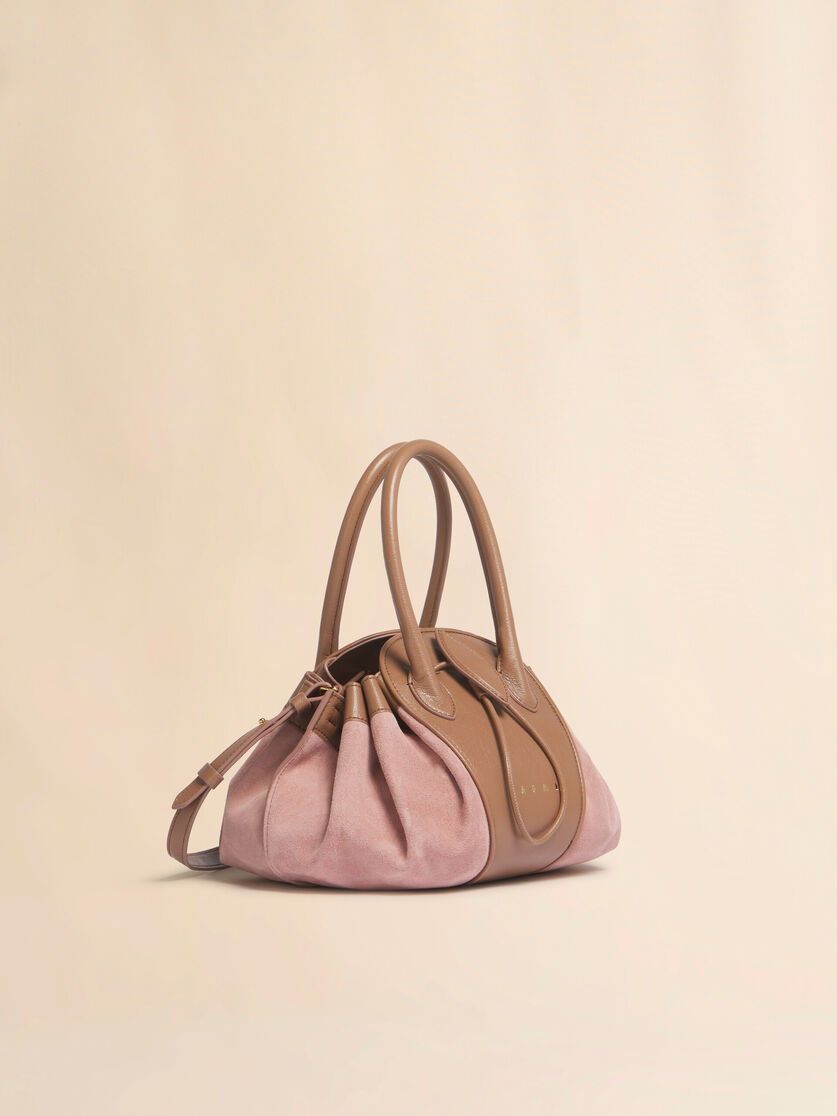 Pink leather and suede Tulipea small handbag, Image 6