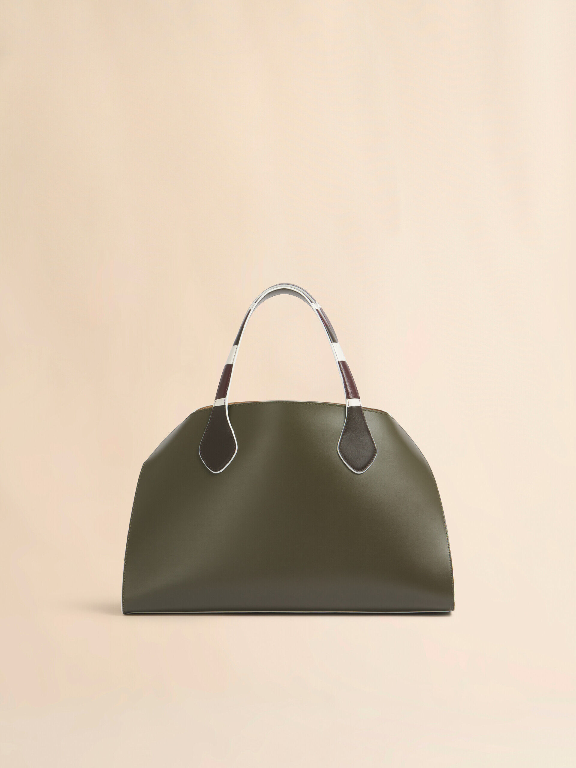 グリーン レザー製Overlapミディアムハンドバッグ | Marni