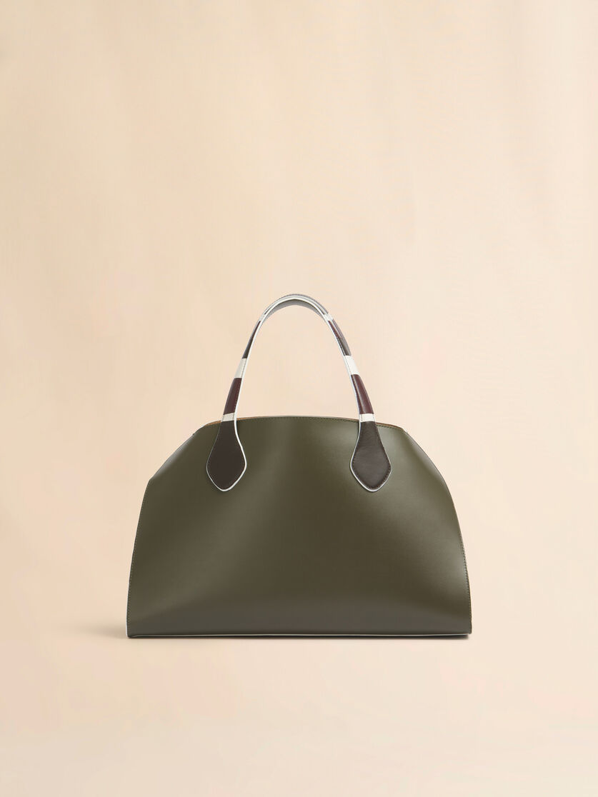 Green leather Overlap medium handbag, Image 1