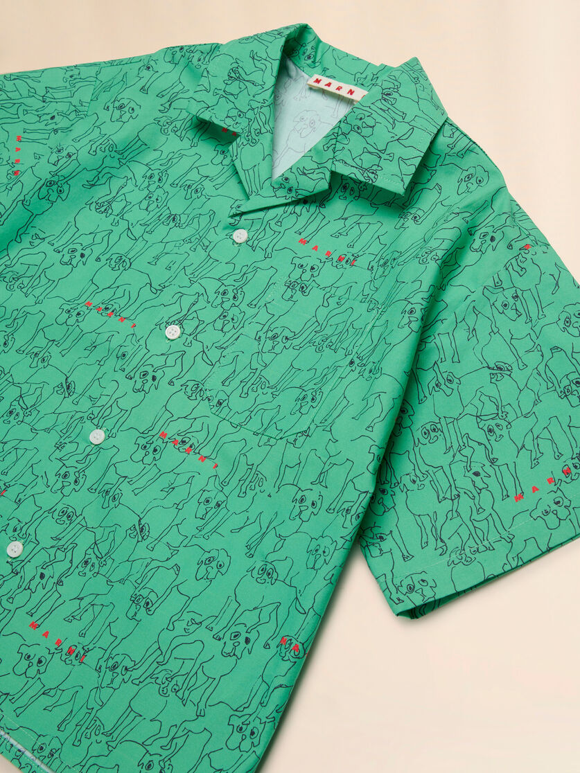 White poplin bowling shirt with Joy pattern - シャツ - Image 3