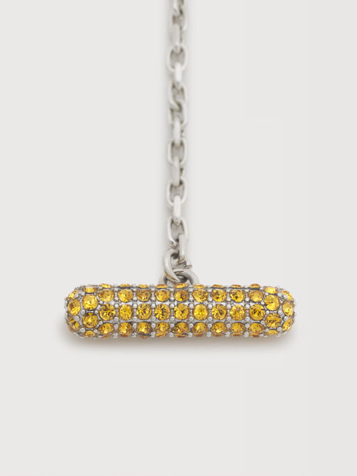 Orange rhinestone daisy necklace - Necklaces