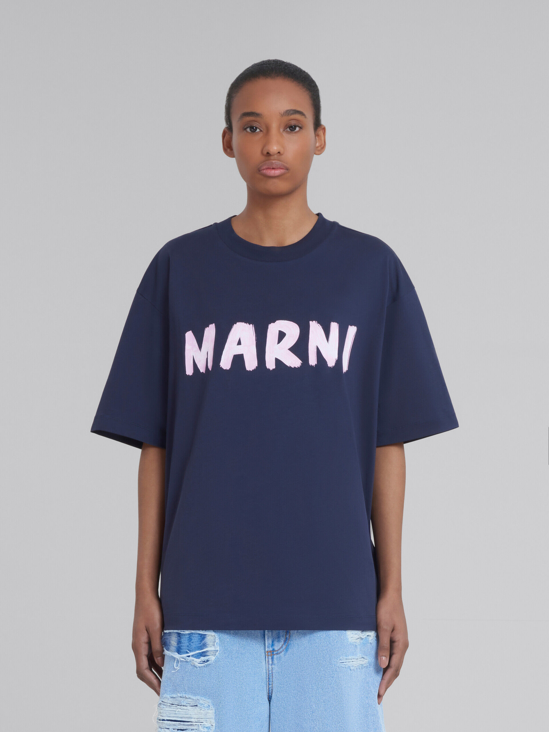 マルニ MARNI ロゴプリント Tシャツ オーバーフィット 半袖 2023年春夏新作 THJET49EPH USCS11 L1B99