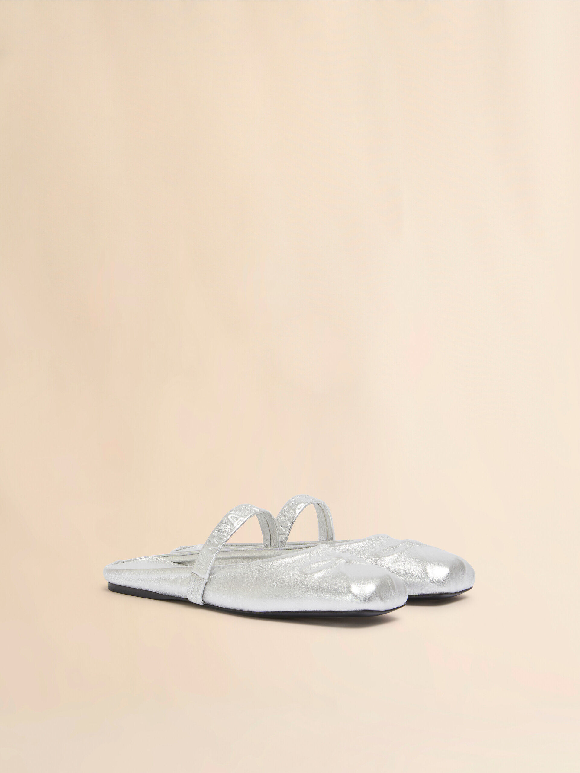 Silver leather Little Bow sabot ballet flat | Marni