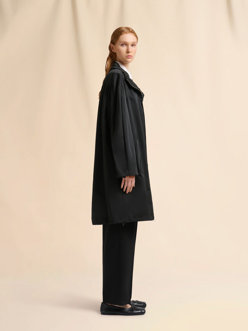Black gathered taffeta parka - Jackets - Image 6